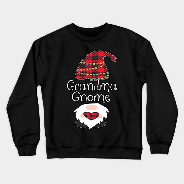 Grandma Gnome Christmas Pajama Red Plaid Buffalo Matching product Crewneck Sweatshirt by Grabitees